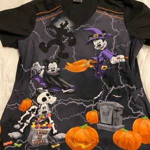 Disney Halloween Mickey Mouse scrub top